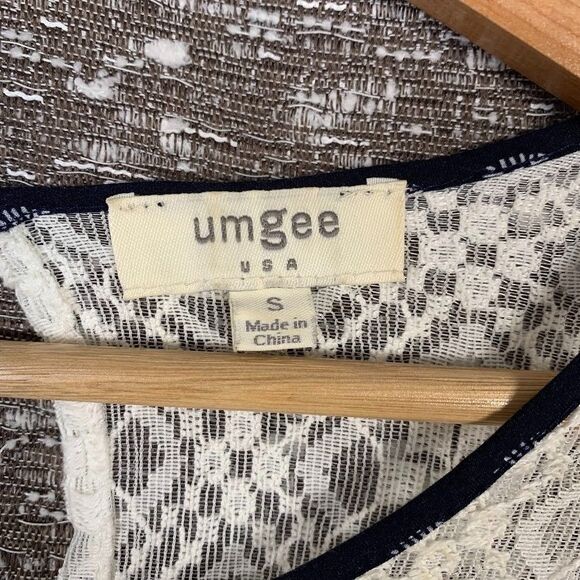 Umgee Lace Bell Sleeve Boho Blue Mini Dress Women's‎ Small - Picture 7 of 12